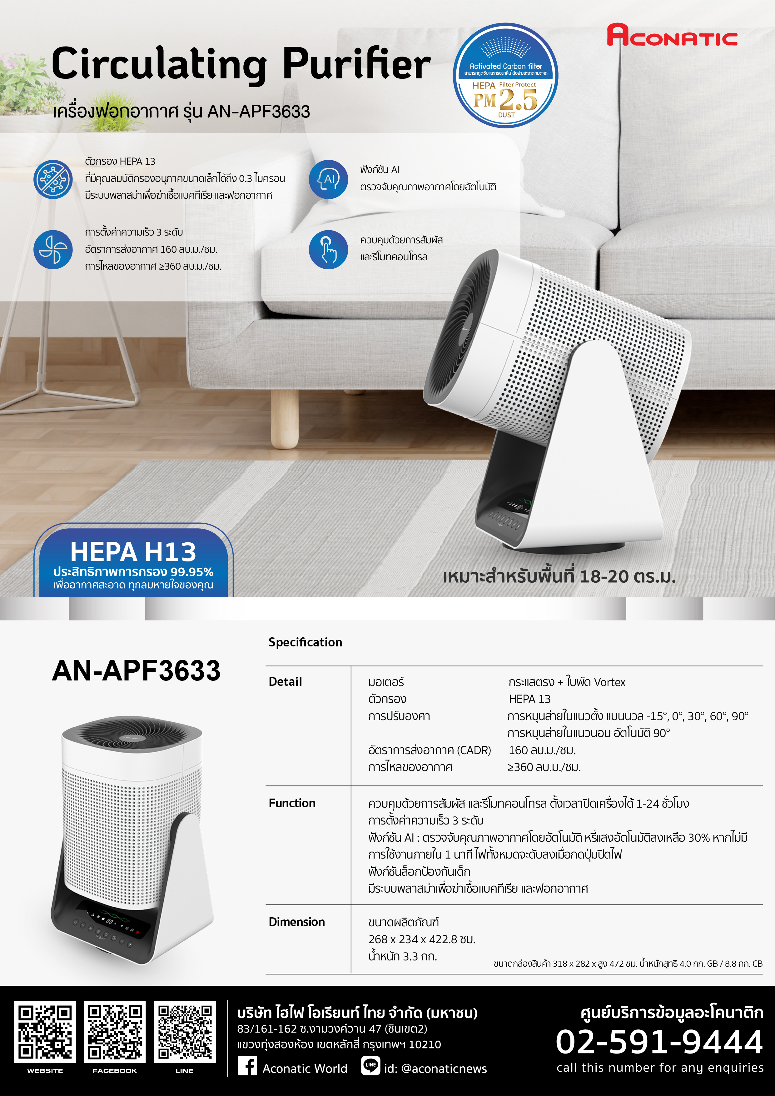Air Purifier model AN-APF3633